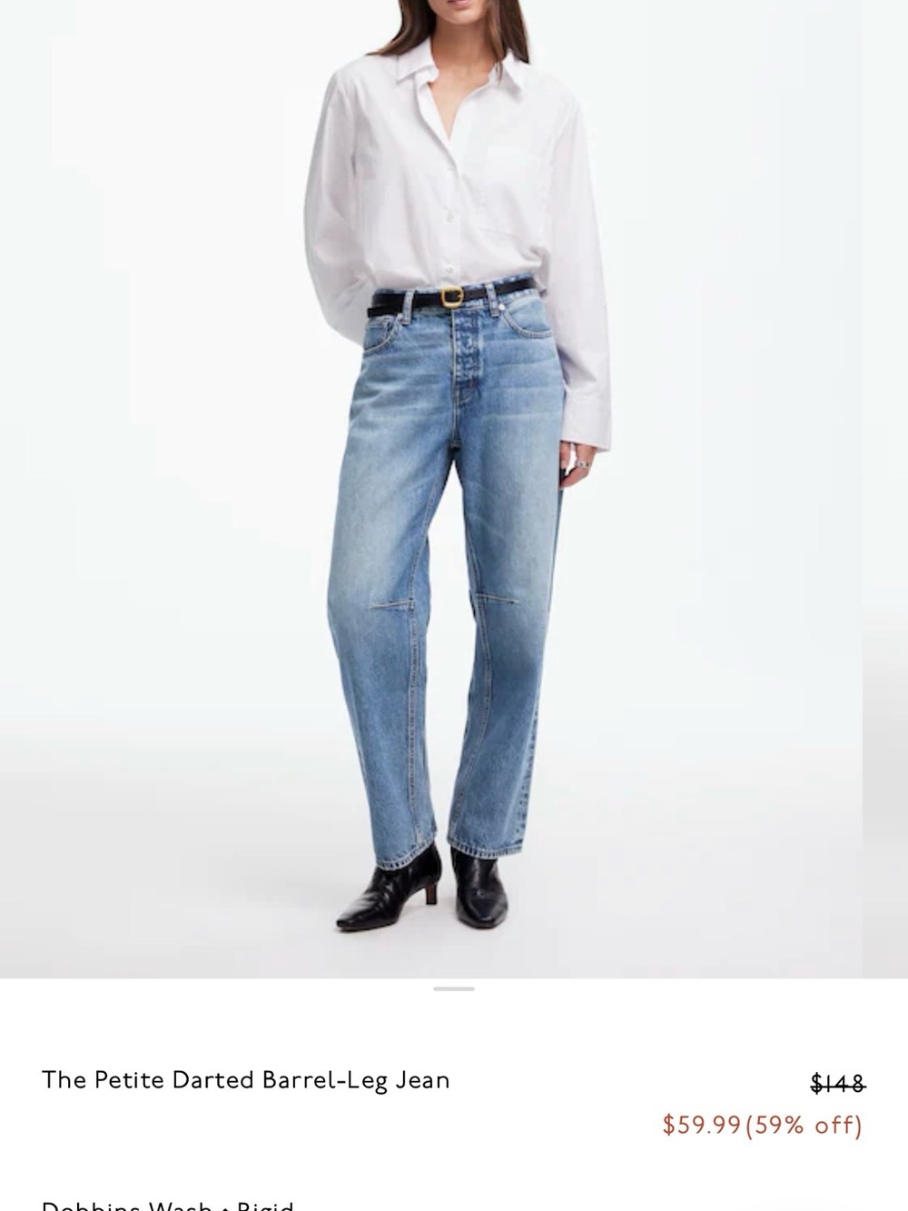 The Petite Darted Barrel-Leg Jean 27P